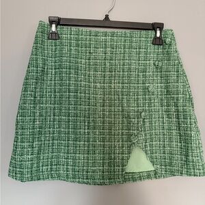 SHEIN Green Textured Mini Skirt